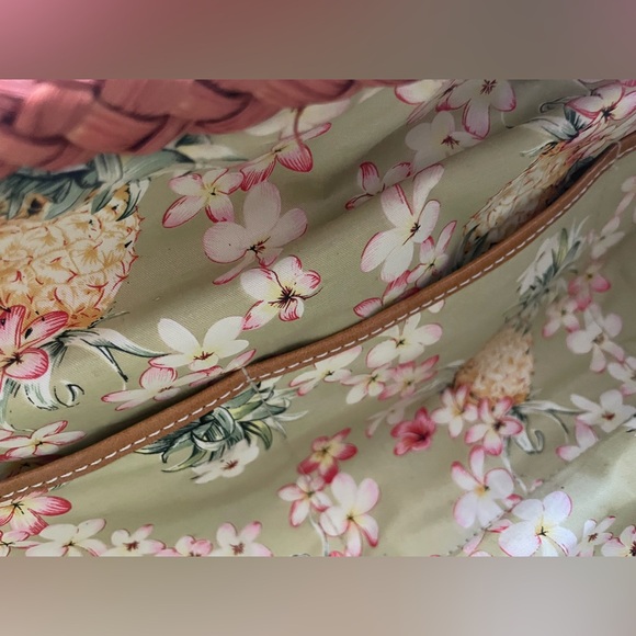 NEW Tommy Bahama Straw Woven Handbag - Orange/Brown - Picture 7 of 9